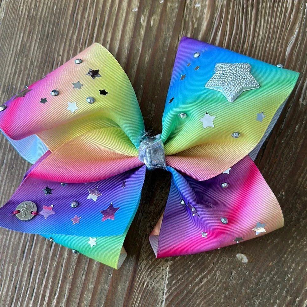 New Jojo Siwa tie dye rainbow hair clip 7”